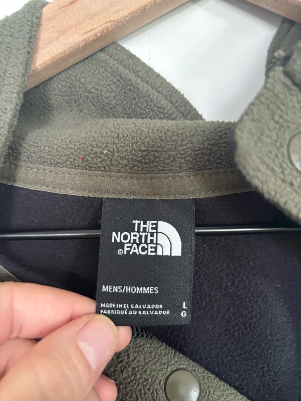 The North Face Men’s Olive Green Fleece Snap Pullover